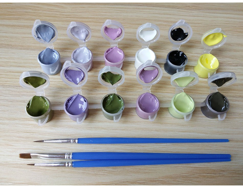 DIY Painting By Numbers - Walking in the Rain (16"x20" / 40x50cm)