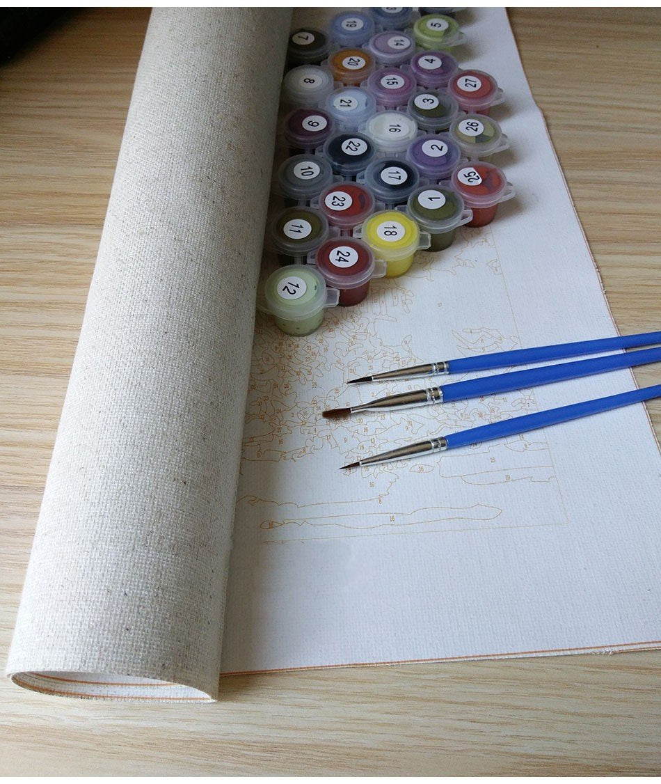 DIY Painting By Numbers - Abstract Vintage Street (16"x20" / 40x50cm)