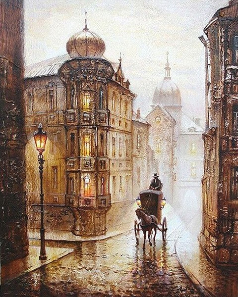 DIY Painting By Numbers - Vintage Street (16"x20" / 40x50cm)