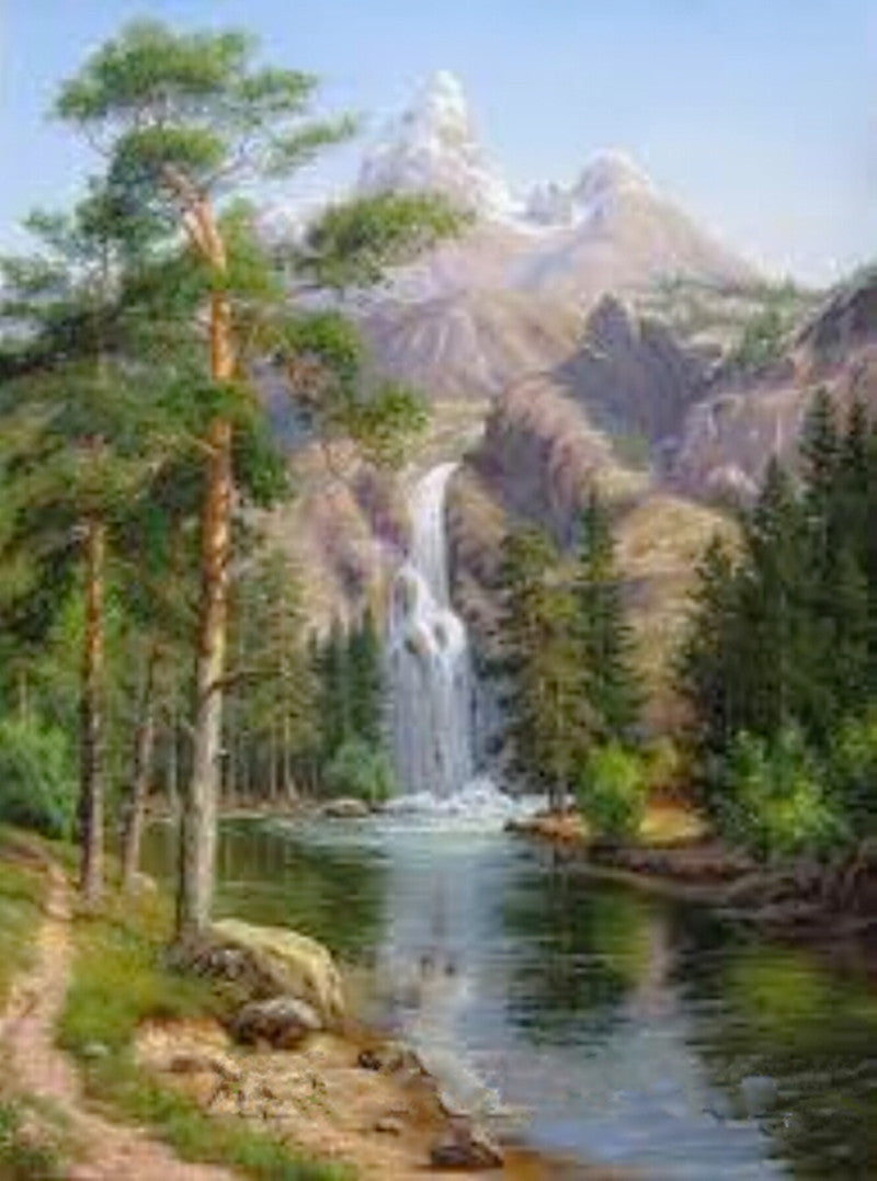 DIY Painting By Numbers - Scenic Waterfall (16"x20" / 40x50cm)