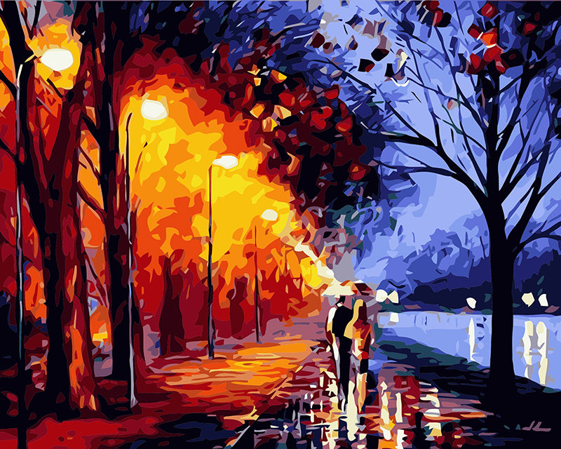 DIY Painting By Numbers - Rainy Night (16"x20" / 40x50cm)