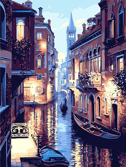 DIY Painting By Numbers - Venice Night Landscape (16"x20" / 40x50cm)