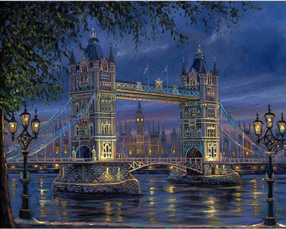 DIY Painting By Numbers - London Bridge (16"x20" / 40x50cm)