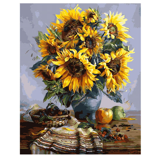 DIY Painting By Numbers - Sun Flowers (16"x20" / 40x50cm)
