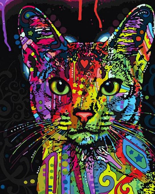 DIY Painting By Numbers - Evocative Cat (16"x20" / 40x50cm)