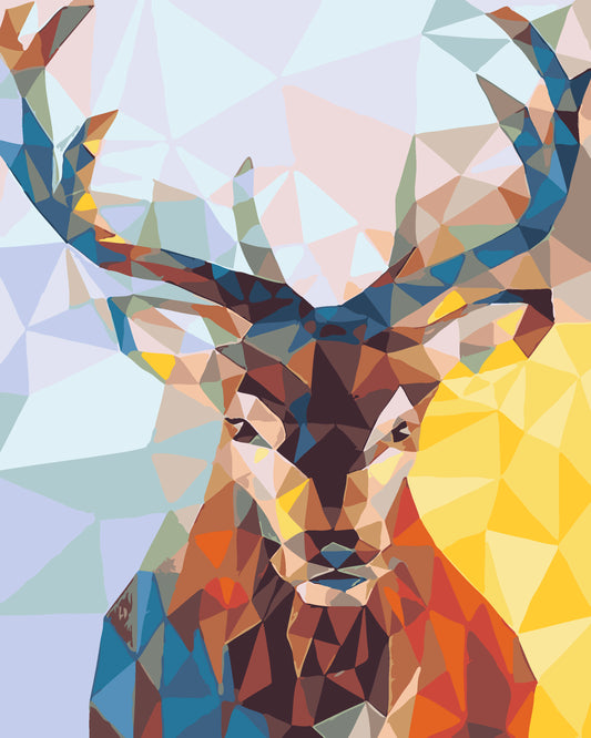 DIY Painting By Numbers - Abstract Deer (16"x20" / 40x50cm)