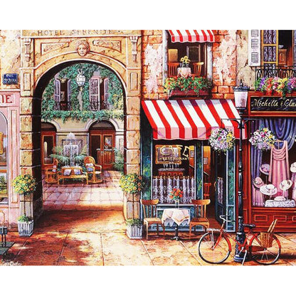 DIY Painting By Numbers - Classic Italian Store (16"x20" / 40x50cm)