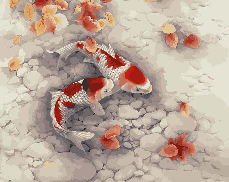 DIY Painting By Numbers - Enchanted Goldfish (16"x20" / 40x50cm)