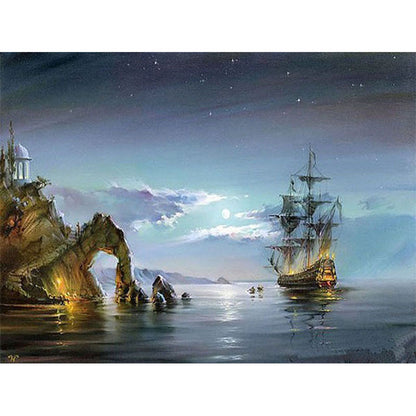 DIY Painting By Numbers - The Pirate's Cove (16"x20" / 40x50cm)